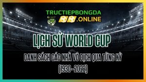 Lịch sử World Cup – Danh sách các nhà vô địch qua từng kỳ (1930–2022)